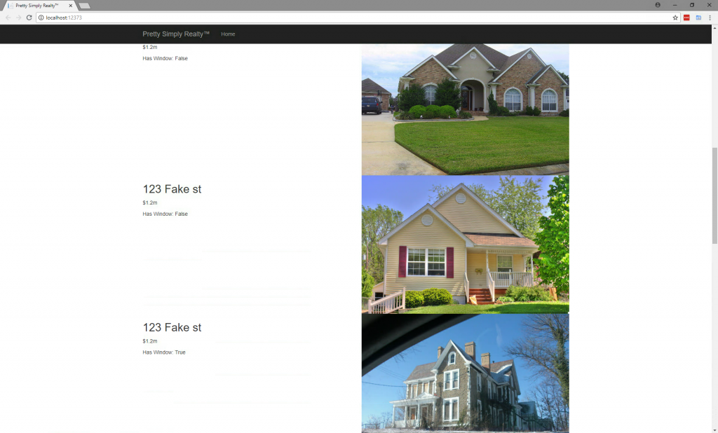 Fake realty site showing Custom Vision Service being used to find third-story windows.